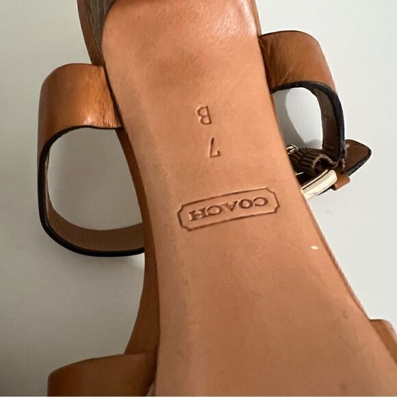 Coach Dani Veg Leather Strappy Heels Women's Size 7 - Picture 16 of 16